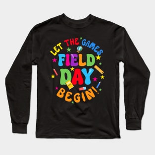 Field Day Let Games Start Begin Teachers Kids Field Day 2024 Gift For Boys Kids Long Sleeve T-Shirt